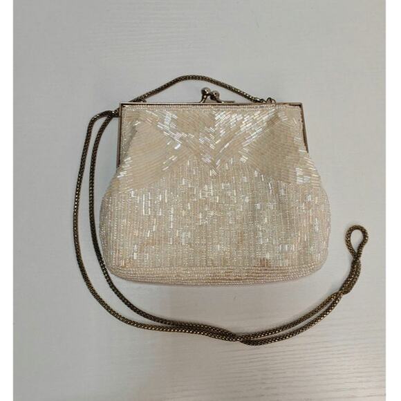 Vintage white Gatsby Beaded evening purse - Picture 2 of 7